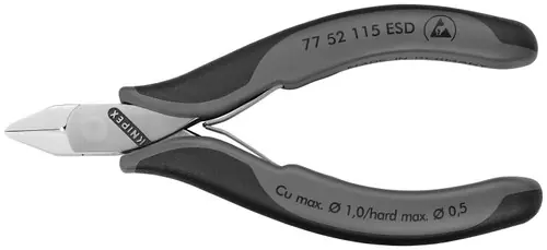 Trending Knipex 77 52 115 ESD Electronics Diagonal Cutters-ESD Handles, 4 1/2" Nominal Length