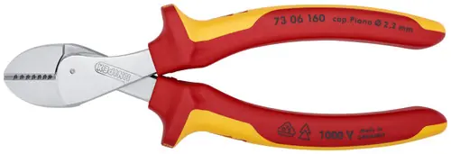 Knipex 73 06 160 X-Cut Compact Diagonal Cutters-1000V Insulated, 6 1/4" Nominal Length Certified