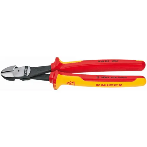 Knipex 74 08 250 SBA High Leverage Diagonal Cutters-1000V Insulated, 10" Nominal Length Big Sale