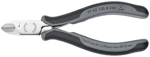 Latest Knipex 77 02 135 H ESD Electronics Diagonal Cutters-Carbide Metal Cutting Edges-ESD Handles, 5 1/4" Nominal Length