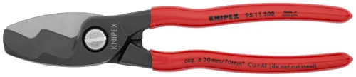 Knipex 95 11 200 Cable Shears-Twin Cutting Edges, 8" Nominal Length Budget