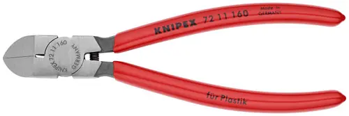 Knipex 72 11 160 Diagonal Pliers for Flush Cutting Plastics 45° Angled, 6 1/4" Nominal Length Certified