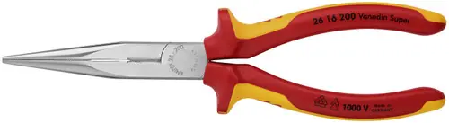 Knipex 26 16 200 Long Nose Pliers with Cutter-1000V Insulated, 8" Nominal Length Save Now