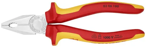 Top Rated Knipex 03 06 180 Combination Pliers-1000V Insulated, 7 1/4" Nominal Length