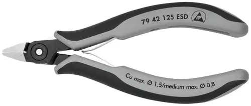 Shop Now Knipex 79 42 125 ESD Electronics Diagonal Cutters-ESD Handles, 5" Nominal Length