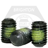 3/8"-16 x 3/8" Socket Set Screws, Flat Point, Nylon-Patch Black Oxide, Coarse (UNC), Alloy Steel, Qty 100 Buy Today
