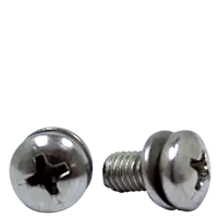 Bargain 6-32 x 5/8" Machine Screws w/ Internal Tooth Washer (410 Stainless Steel), Phillips Pan Head, SEMS, 18-8 Stainless Steel A2, Full Thread, Qty 1000