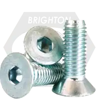 Buy Today 5-40 x 1/2" Flat Head Socket Cap Screws, Zinc-Bake Cr+3, Full Thread, Coarse (UNC), Alloy Steel, Qty 100