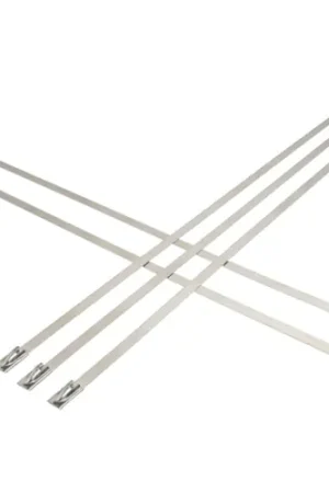 0.18" x 20.5" 100Lb Proferred Bead Self-Locking 304 Stainless Ties, Qty 50 Certified