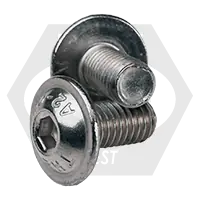 Authentic M8-1.25 x 25 mm Button Head Socket Cap Flange Screws, 18-8 Stainless Steel A2, Full Thread, Coarse (UNC), ISO 7380-2, Qty 100