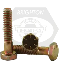 Time-Limited 3/8"-24 x 7 1/2" Hex Cap Screws, Grade 8, Zinc-Yellow Bake Cr+6, Partial Thread, Fine (UNF), Import, Qty 150