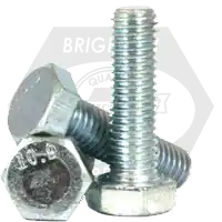 Crafted M8-1.25 x 12 mm Hex Cap Screws, Metric Class 10.9, Zinc Cr+3 Bake, Full Thread, Coarse (UNC), Alloy Steel, DIN 933 / ISO 4017, Qty 1700