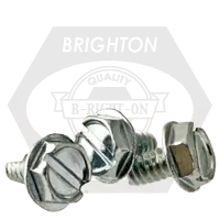 6-32 x 3/8" Thread-Cutting Screws, Slotted Indent Hex Washer Head HWH, Type 23(T), Zinc Cr+3, Full Thread, Qty 12000 Factory Price