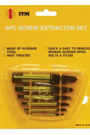 6 Pc. Screw Extractor Set Screw Extractor Set, Qty 1 Instant Buy