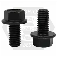 1/2"-13 x 2" Flange Screws (Frame Bolts), Indent Hex Head, Grade 8, Black Phosphate & Oil, Partial Thread, Coarse (UNC), Qty 225 Buy Direct