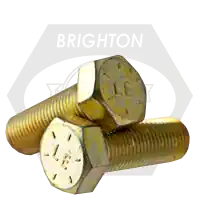While Supplies Last 1 1/4"-12 x 4" Hex Cap Screws, Grade 8, Zinc-Yellow Bake Cr+3, Fine (UNF), Made in USA, Qty 20