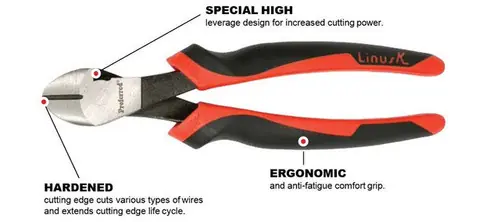 8" Tpr Grip Proferred High Leverage Heavy Duty Diagonal Pliers, Qty 1 Authentic