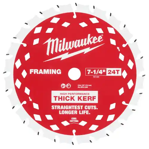 Fan Favorite Milwaukee Tool 48-40-2740 7-1/4" 24T Thick Kerf Framing Circular Saw Blade Contractor Pack (25 PK), 2 Pack