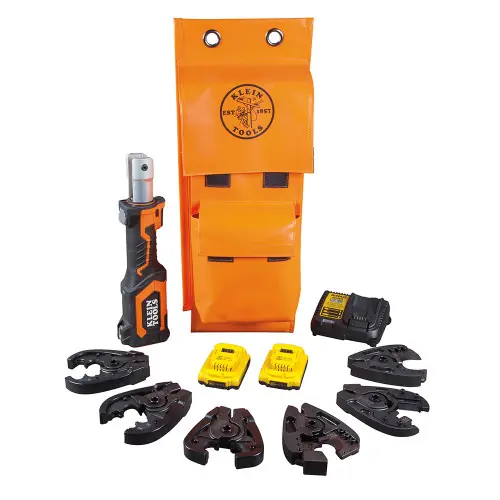 Super Sale Klein Tools BAT20-7T14 Battery-Operated Cutter/Crimper Kit, 2 Ah