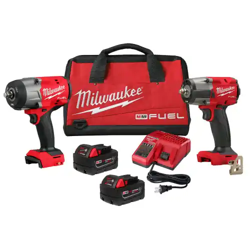 Authentic Milwaukee Tool 3010-22 M18 FUEL 1/2" HTIW & 3/8" MTIW Automotive Combo Kit