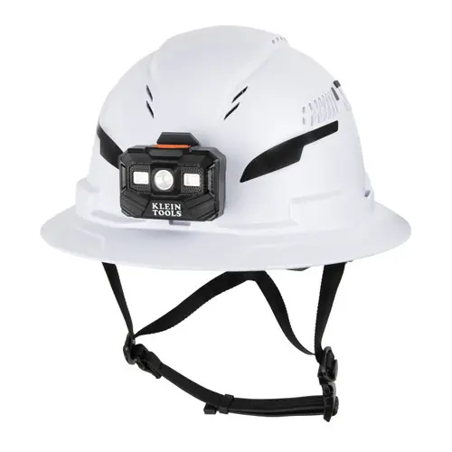 Fast Shipping Klein Tools 60407T2RL Class C Type 2 Hard Hat, Vented Full Brim with Chin Strap and Headlamp