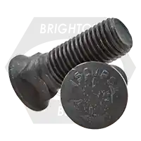 1"-8 x 4" Plow Bolts, Dome Head 3, Grade 8, Plain Finish, 150,000 psi, Qty 40 Genuine