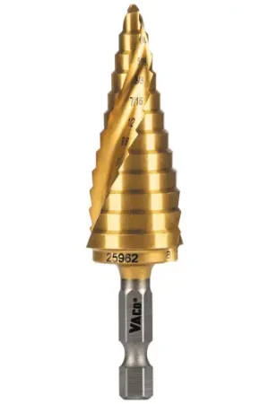While Supplies Last Klein Tools 25962 12-Step Drill Bit, Double-Fluted, 3/16-Inch to 7/8-Inch