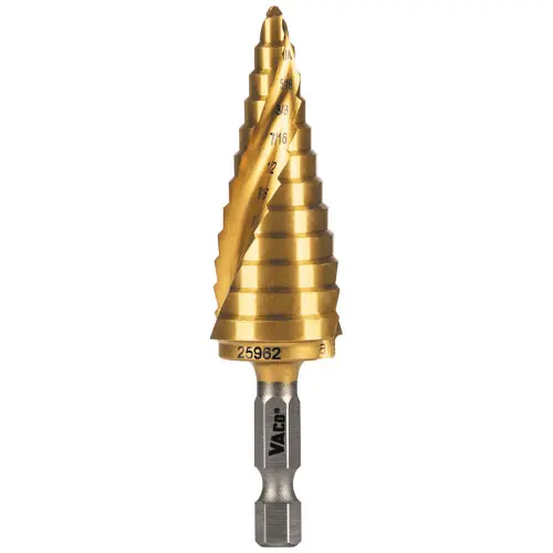 While Supplies Last Klein Tools 25962 12-Step Drill Bit, Double-Fluted, 3/16-Inch to 7/8-Inch