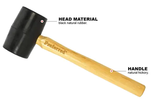 Rubber Mallet, Wood (16oz) Proferred Hammers, Qty 1 Reduced Price