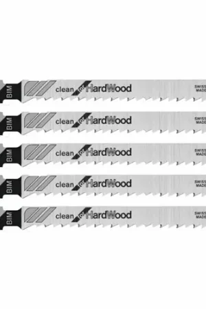 Express Delivery Bosch T101BF 5 pc. 4 In. 10 TPI Variable Pitch Clean for Hardwood T-Shank Jig Saw Blades (5 Pack)