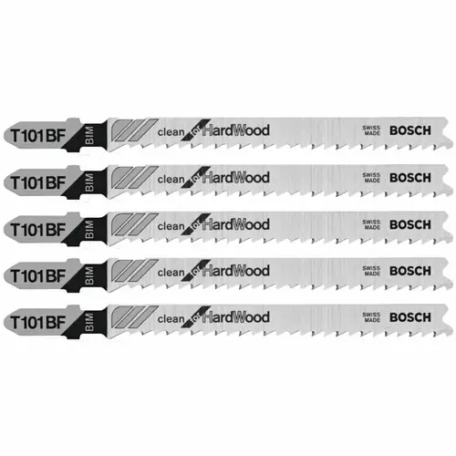 Express Delivery Bosch T101BF 5 pc. 4 In. 10 TPI Variable Pitch Clean for Hardwood T-Shank Jig Saw Blades (5 Pack)