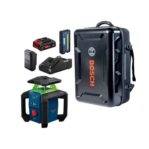 Bosch GRL18V-34P 18V Green-Beam Horizontal/Vertical Rotary Laser Kit with Backpack Time-Limited