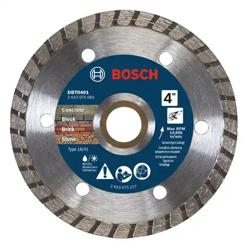Bosch DBT0401 4 In. Turbo Rim Diamond Blade for Smooth Cuts Place Order