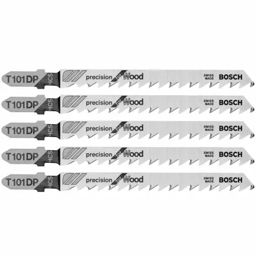 One Day Deal Bosch T101DP 5 pc. 4 In. 6 TPI Precision for Wood T-Shank Jig Saw Blades (5 Pack)
