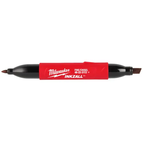 Milwaukee 48-22-3113 INKZALL Double Sided Black Jobsite Marker Fine Point & Chisel Tip Crafted