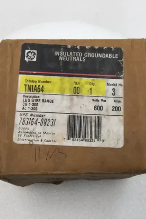 Free Returns GE TNIA64 200 Amp 600V Insulated Groundable Neutrals - Missing Screw