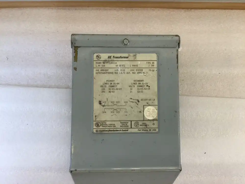 Must Have GE/General Electric 9T51B0110, Single Phase, 1.00 KVA, 60Htz, 120/240VAC, 41.7 Max Amps, Buck Boost Transformer
