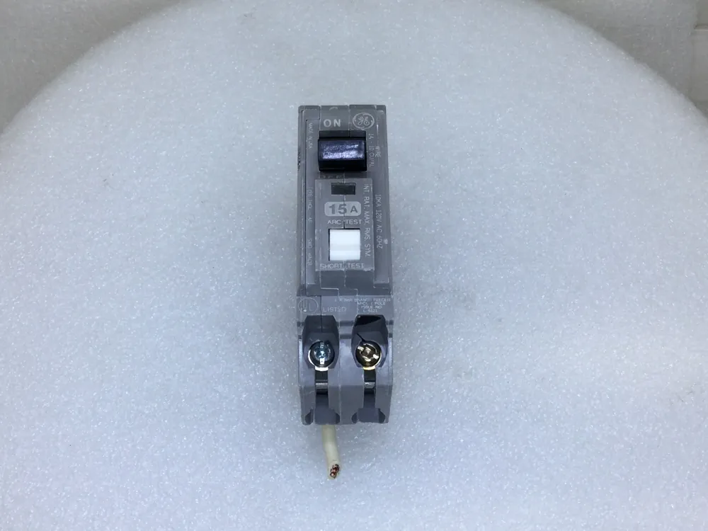 New Release GE THQL1115AF 15 Amp 1 Pole 120V Combination AFCI Circuit Breaker - Short Wire