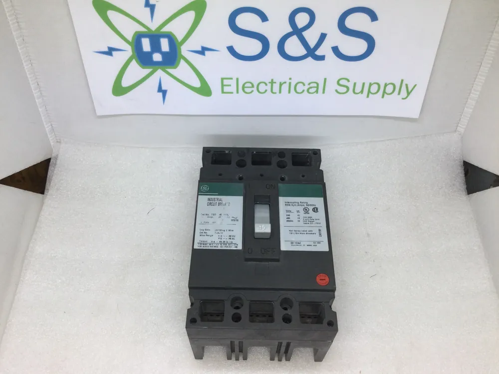 GE General Electric TED134015WL 15 Amp 3 Pole 480V Breaker - Cosmetic Flaw New Release