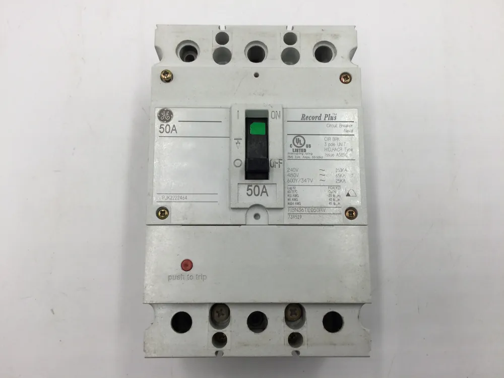 Fan Favorite GE General Electric FBN36TE050RV 50 Amp 600 Volt 3 Pole Record Plus Circuit Breaker