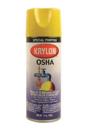 Fast Shipping KRYLON 1813 12 oz. Size Maintenance Paint and Primer - Safety Yellow Color