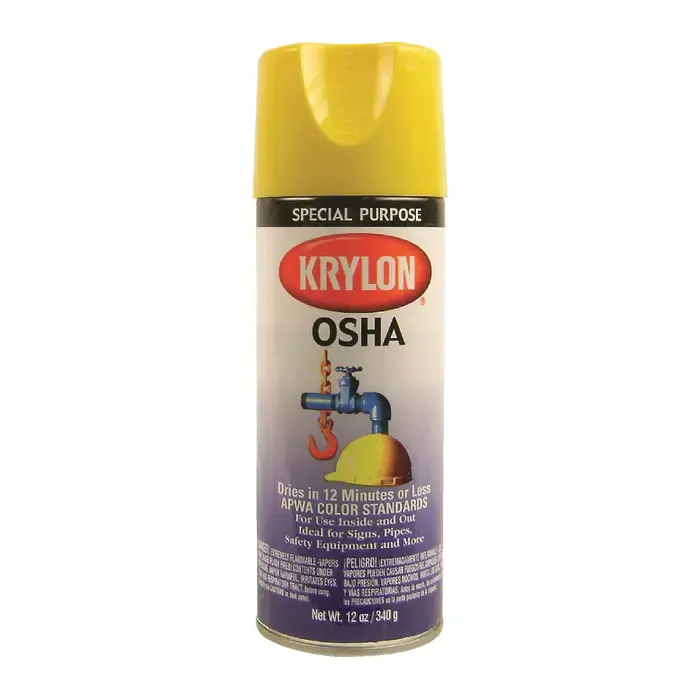 Fast Shipping KRYLON 1813 12 oz. Size Maintenance Paint and Primer - Safety Yellow Color
