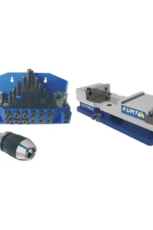 TTC 99-998-015 Machine Vise, Clamping Kit, R8 Integrated Drill Chuck, R8 Collet Set, R8 End Mill Holder Set, Parallel Set, Boring Head with R8 Shank, H/V Rotary Table Milling & Drilling Tooling Package Place Order