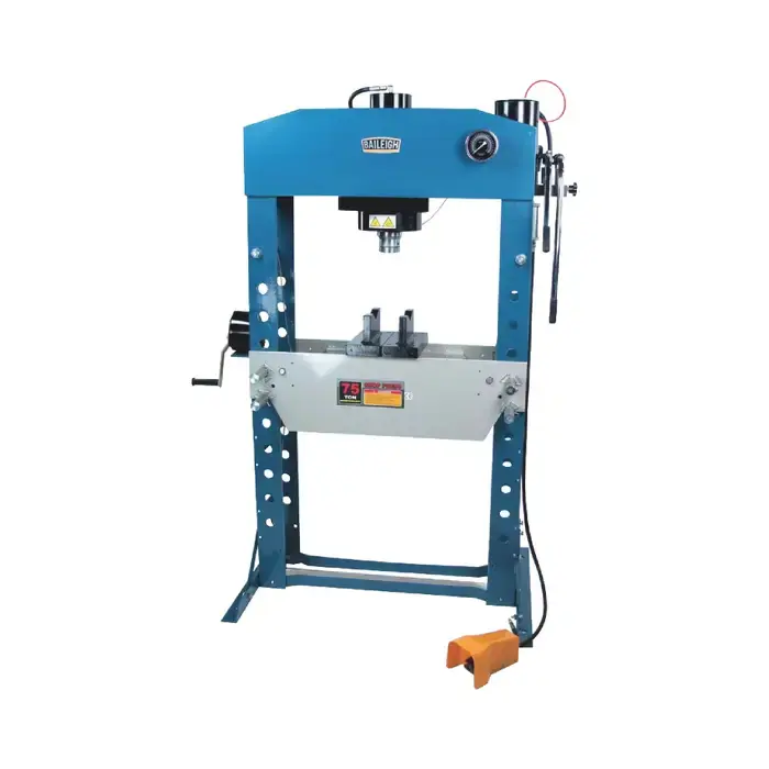 Must Have BAILEIGH HSP-75A 75 Ton Capacity 9.8" Ram Travel Hydraulic Shop Press