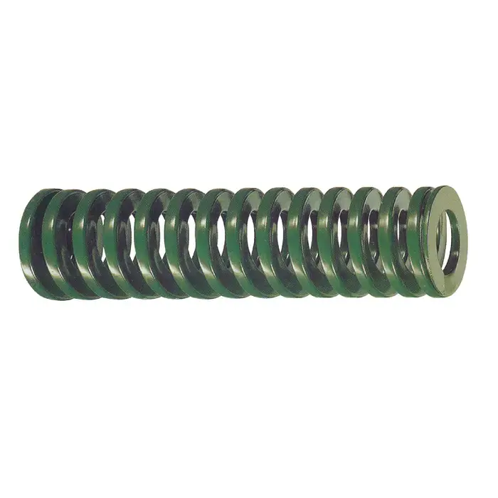 Genuine DANLY 5/8" Hole Dia., 12" Free Length, Light Load, Green Die Spring