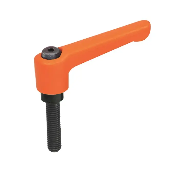 Buy Online J.W. WINCO 6T25F34O 3/8"-16 Thread Size, 2.48" Handle Length, Steel Insert, Nylon Plastic, Threaded Stud Adjustable Lever