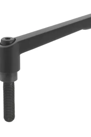 Best Price J.W. WINCO 6N12A01K M6x1.00 Thread Size, 45mm Handle Length, Steel Insert, Zinc Die-Cast, Threaded Stud Adjustable Lever