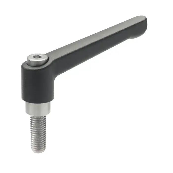 J.W. WINCO 6N16A06K M6x1.00 Thread Size, 45mm Handle Length, Stainless Steel Insert, Zinc Die-Cast, Threaded Stud Adjustable Lever Buy Online