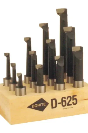BORITE D625 5/16" Min Bore Diam, 3-3/4" Max Bore Depth, 5/8" Shank Diam., Carbide Tipped Boring Bar Set Crafted