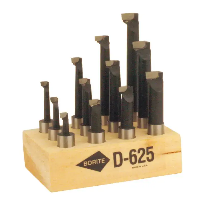 BORITE D625 5/16" Min Bore Diam, 3-3/4" Max Bore Depth, 5/8" Shank Diam., Carbide Tipped Boring Bar Set Crafted